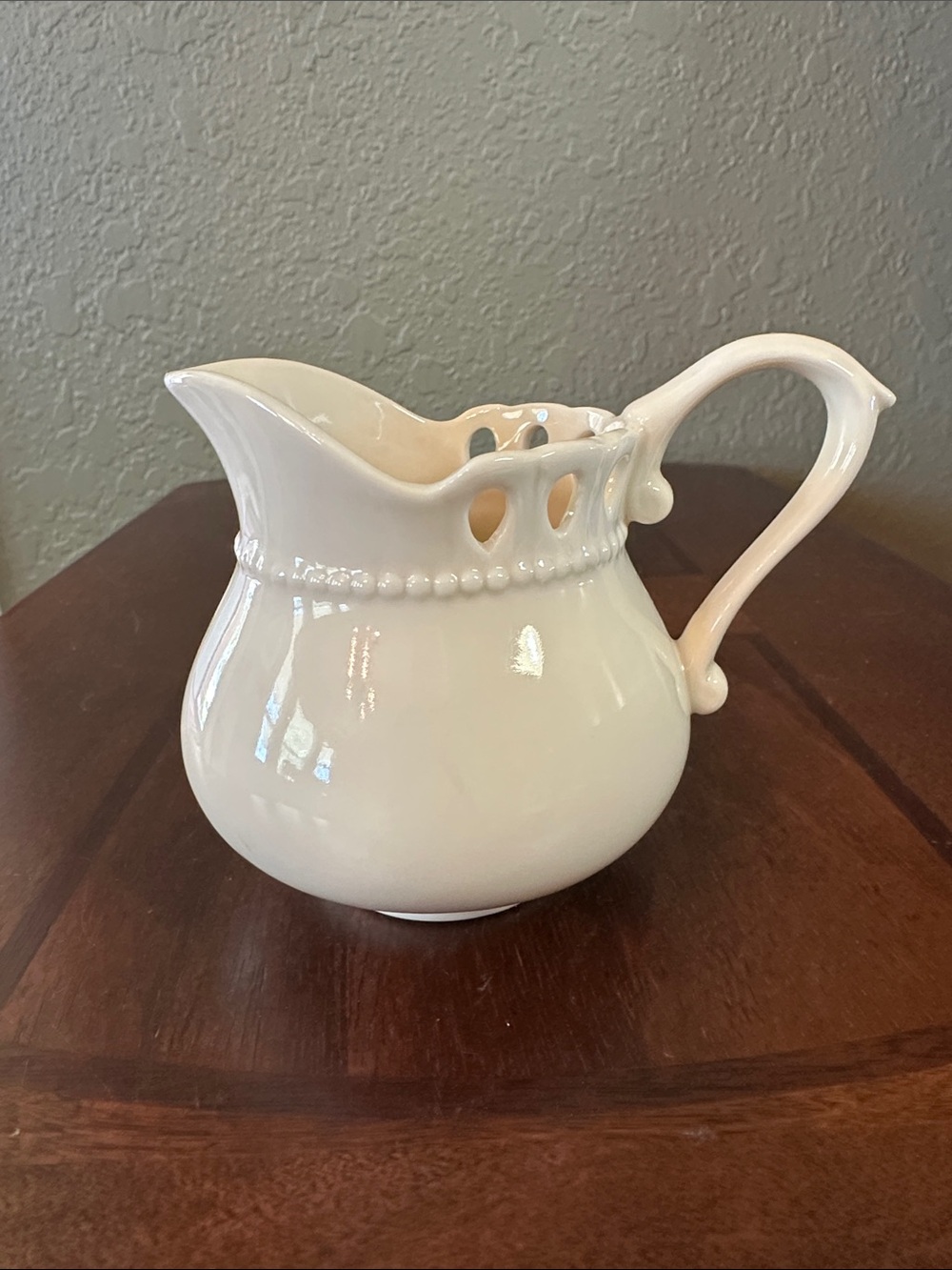 Vintage I. Godinger Teardrop Lattice And Bead Creamer Pitcher